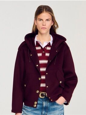 NWT Sandro Marjane Double Faced Wool Coat Sz FR 34 / US 2